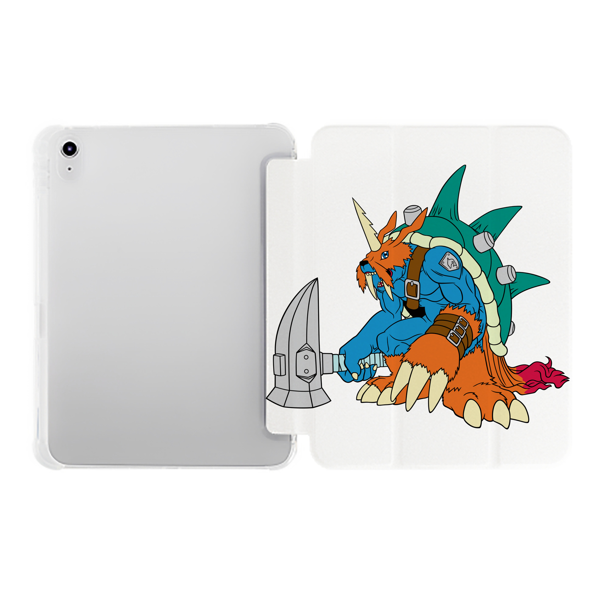 （画像用） Digimon デジタルモンスター/デジモン IPad ケース ペン収納付き 三つ折りスタンド PUレザー×シリコン 対応機種9.5/10.5/10.9インチ
